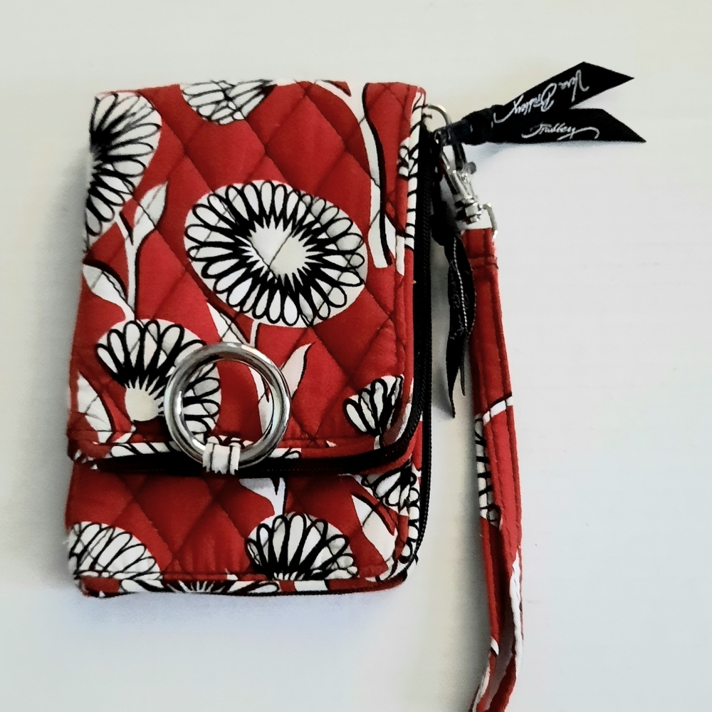 Vera Bradley-Deco Daisy Red/Black/White Wristlet Wallet